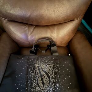 Victoria's Secret Black Tote with Silver Accents